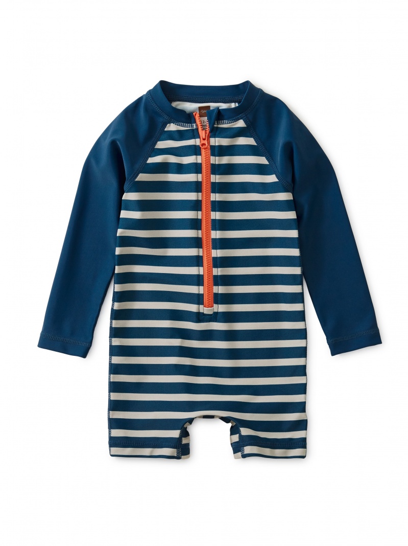 Striped Zip Rash Guard