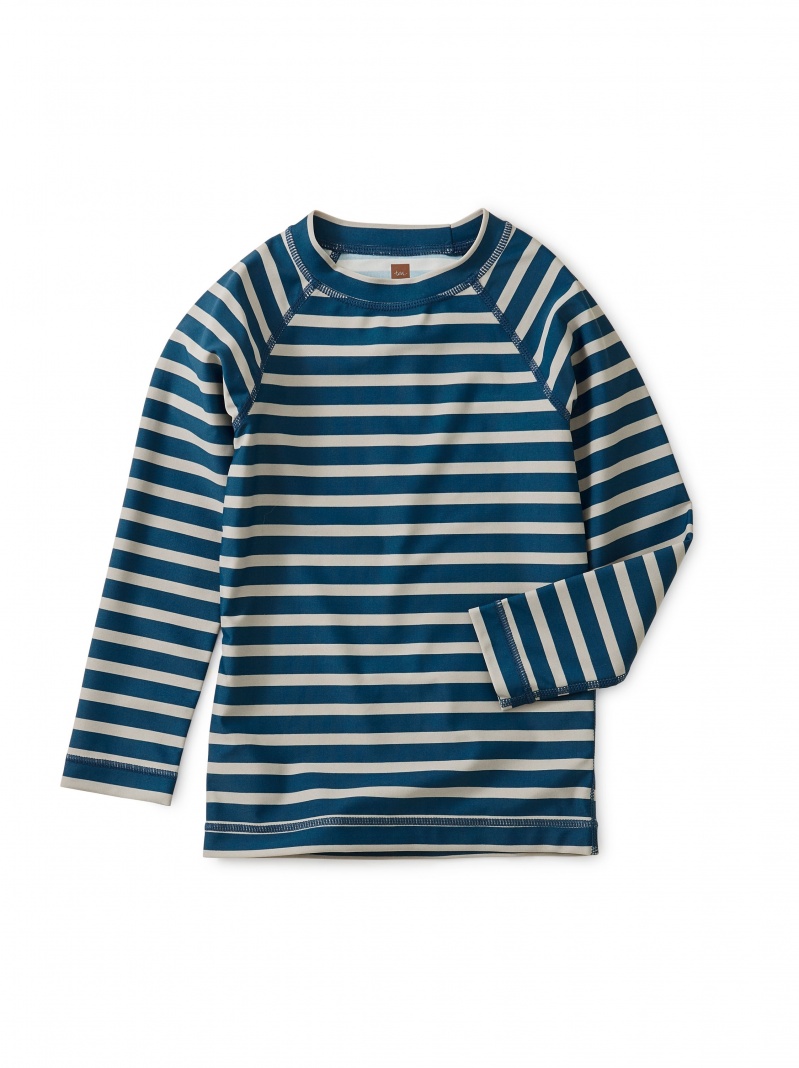 Striped Long Sleeve Rash Guard