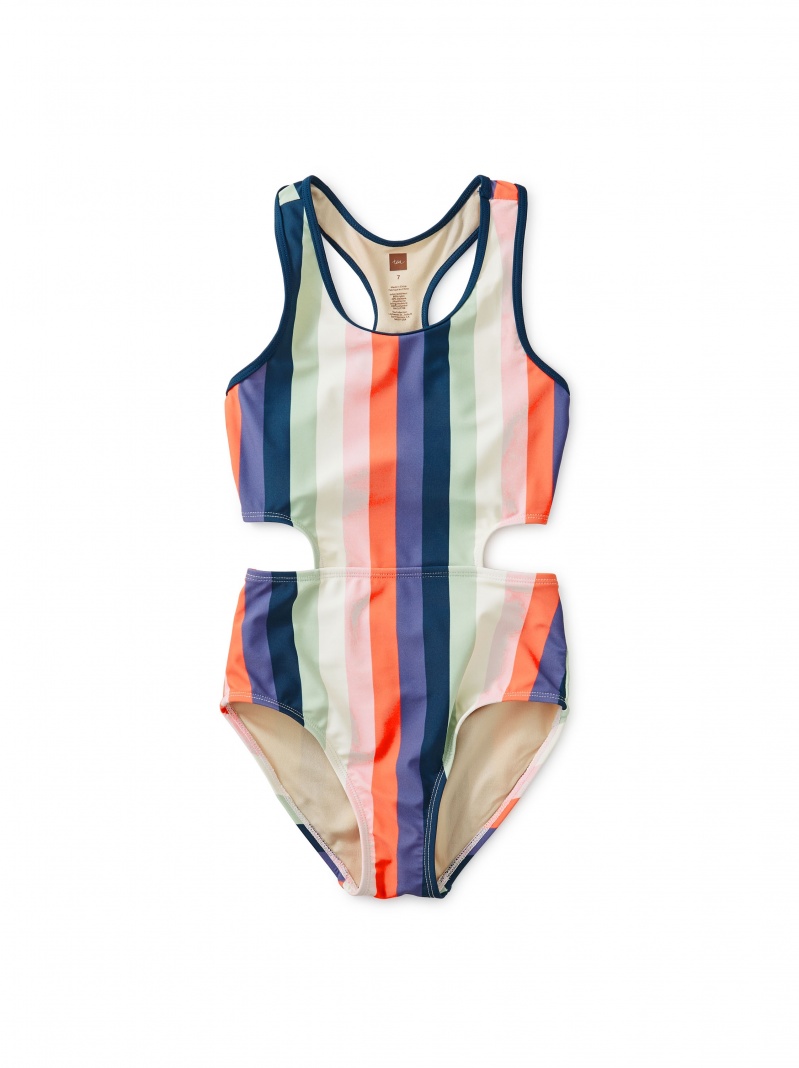 Striped Cut-Away One-Piece