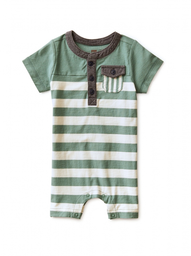 Colorblock Henley Romper
