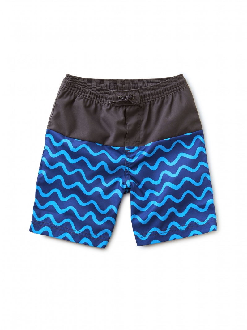 Colorblock Full-Length Swim Trunks