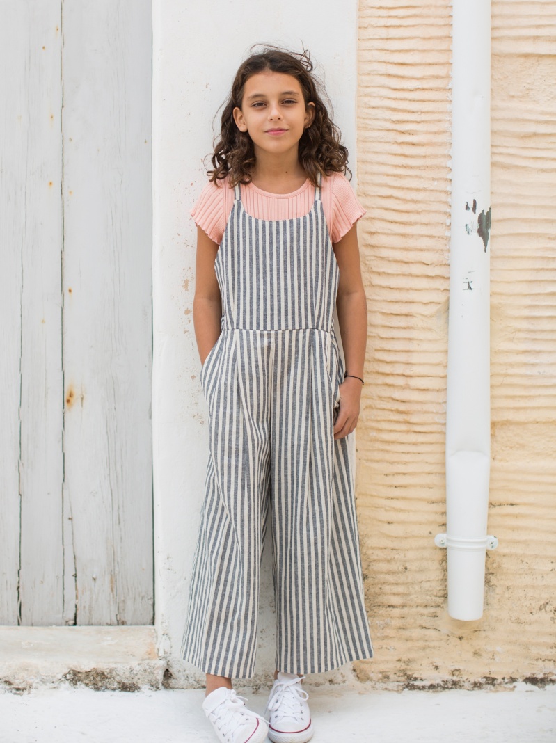 Striped Culotte Romper