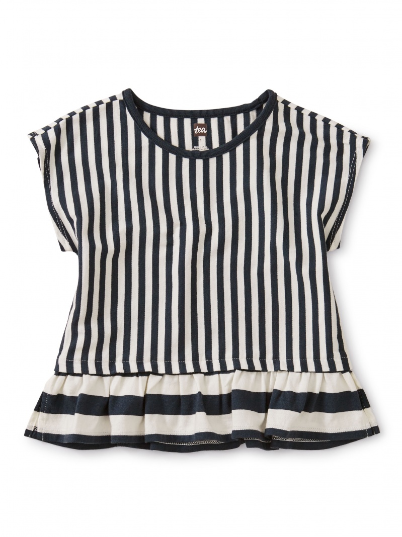 Striped Ruffle Hem Top