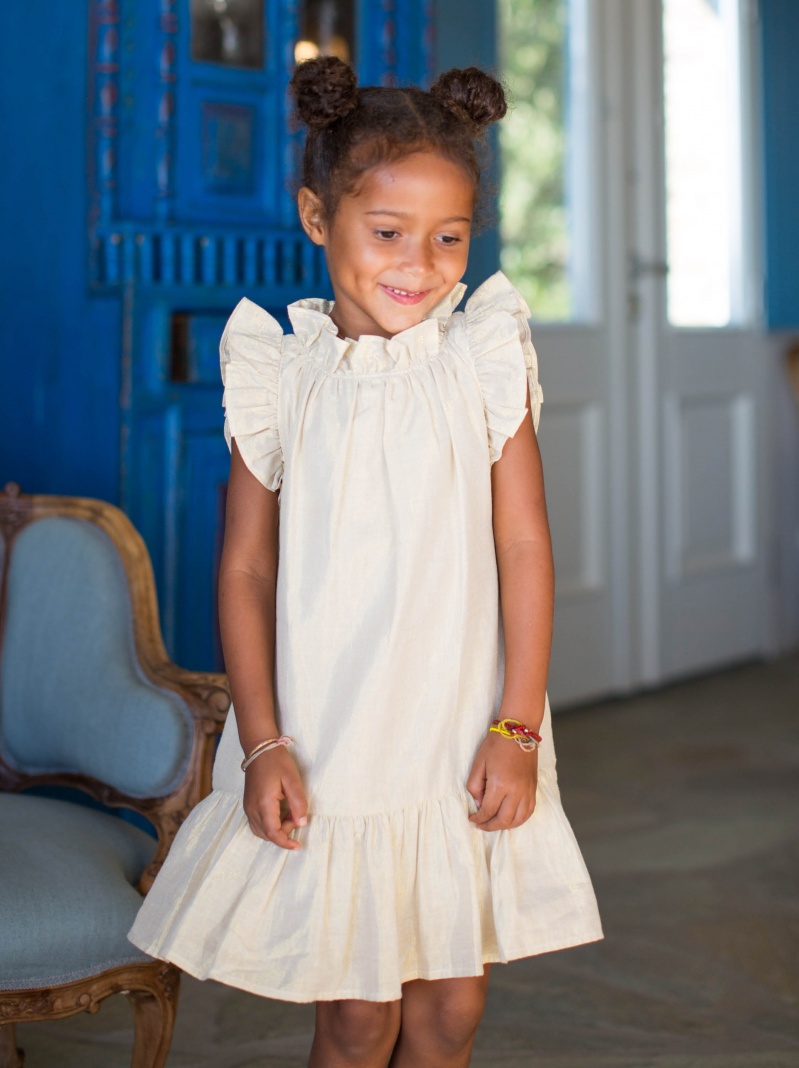 Metallic Ruffle Dress