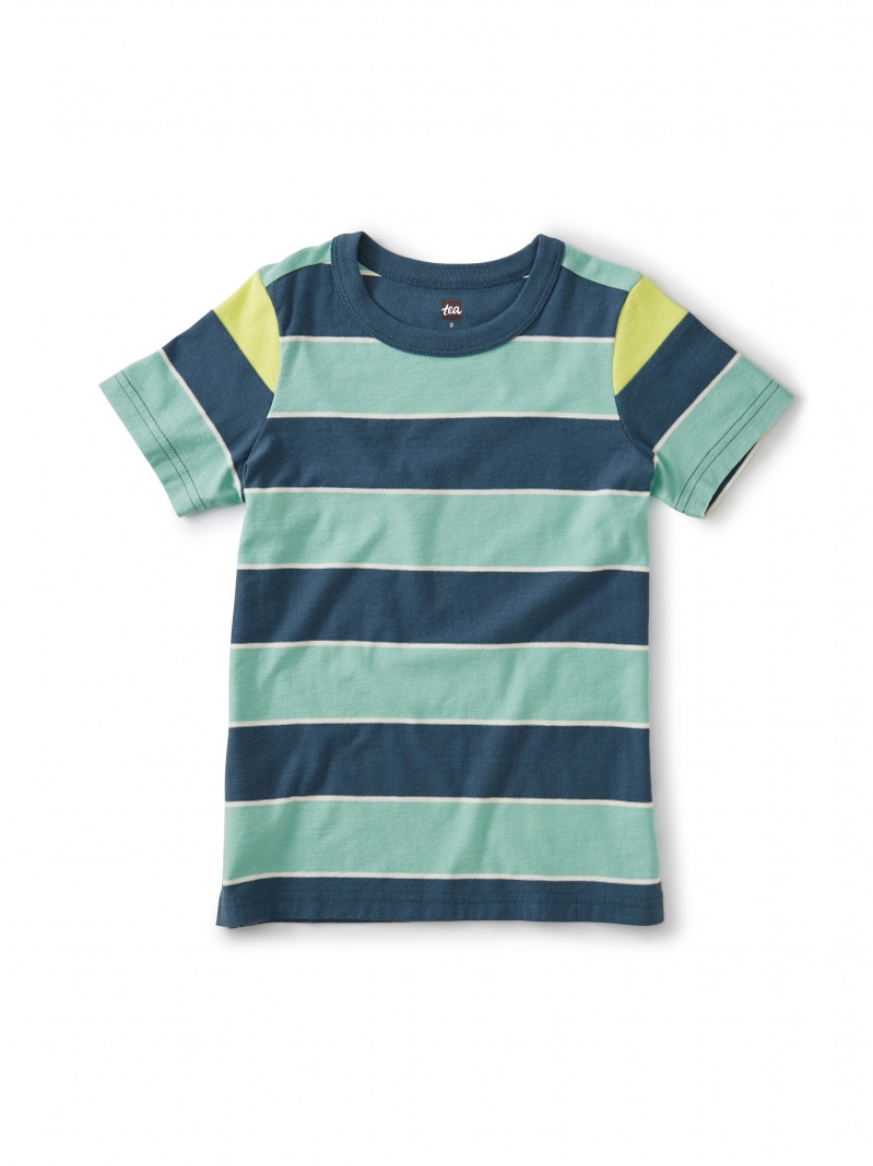 Striped Shoulder Inset Tee