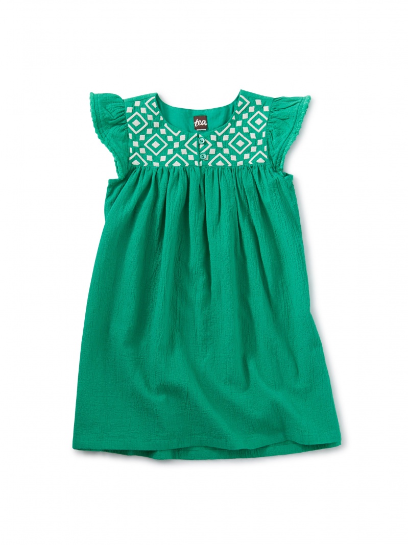 Embroidered Tassel Trim Dress