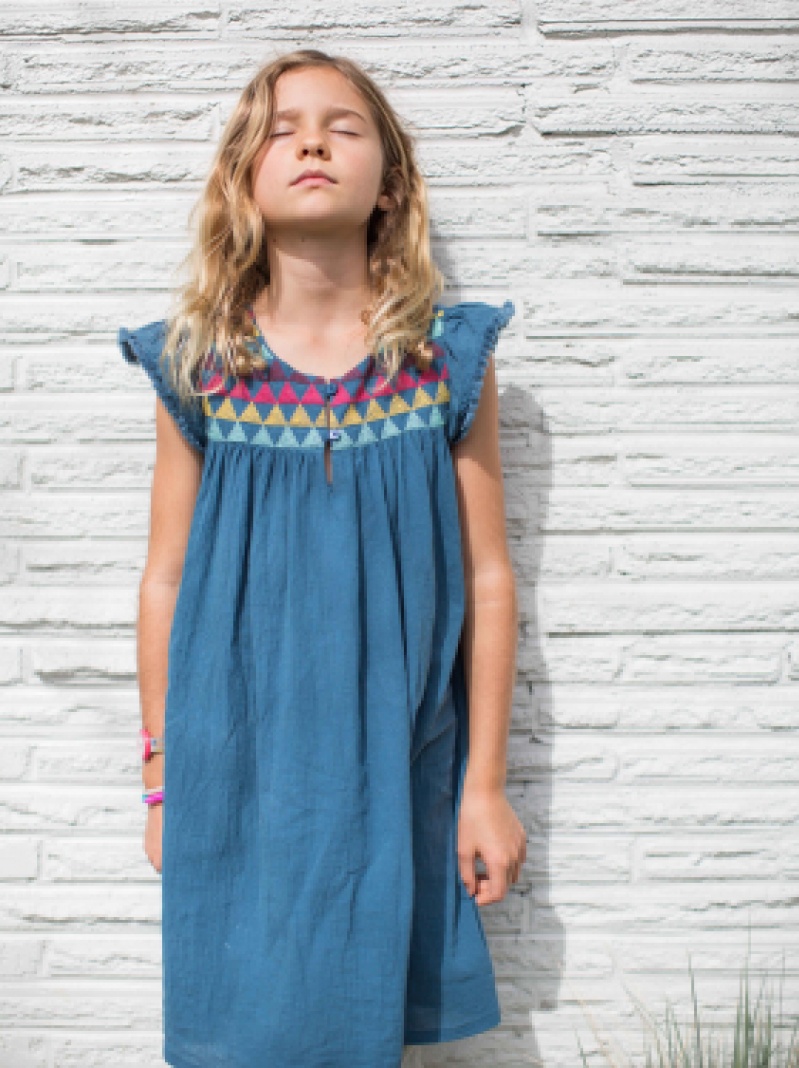 Embroidered Tassel Trim Dress