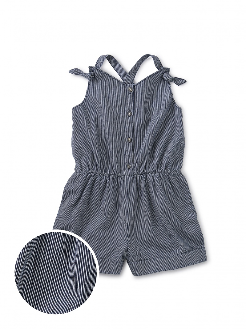 Pull-On Button Front Romper