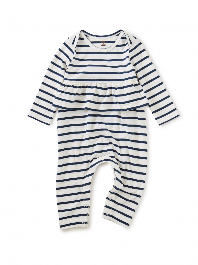 Striped Peplum Romper