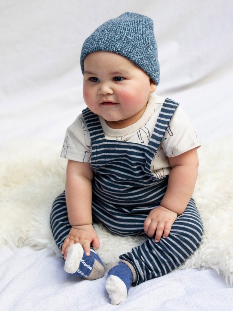 Striped Overall Set