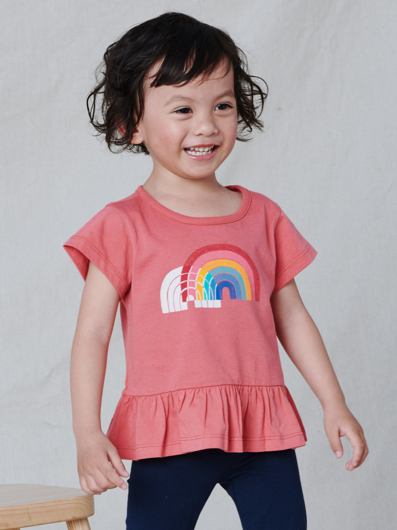 Double Rainbow Peplum Top