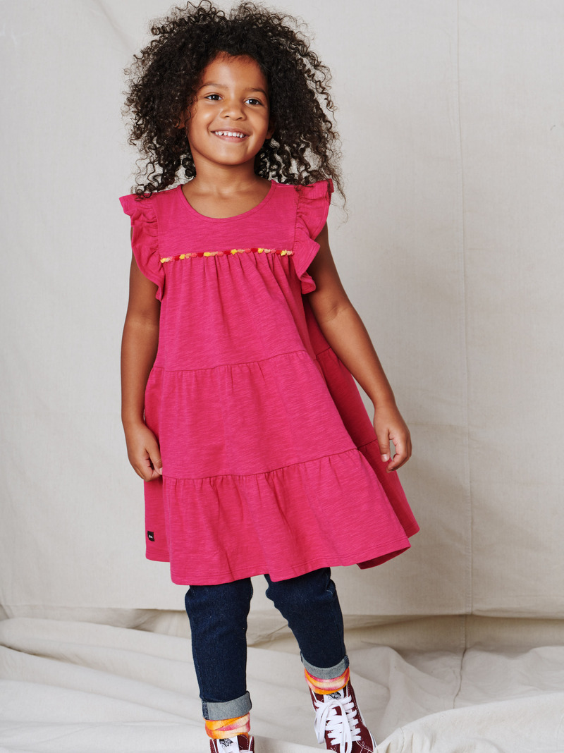 Tassel Trim Tiered Dress