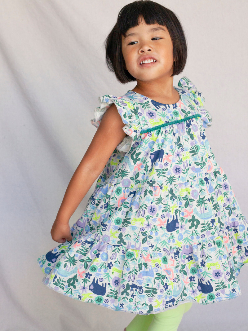 Tassel Trim Tiered Dress