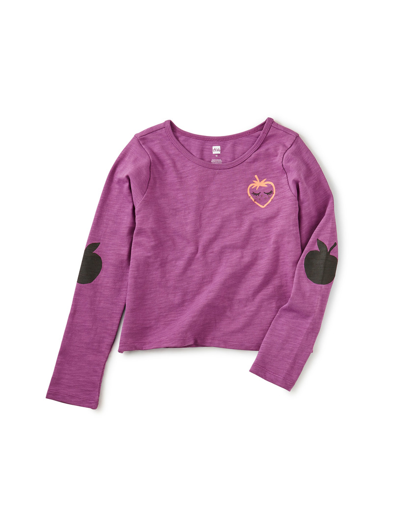 Berry Elbow Patch Tee