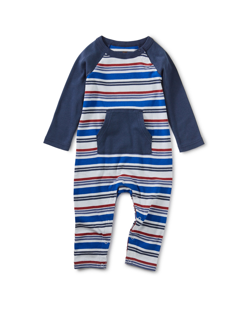 Striped Kanga Pocket Raglan Romper