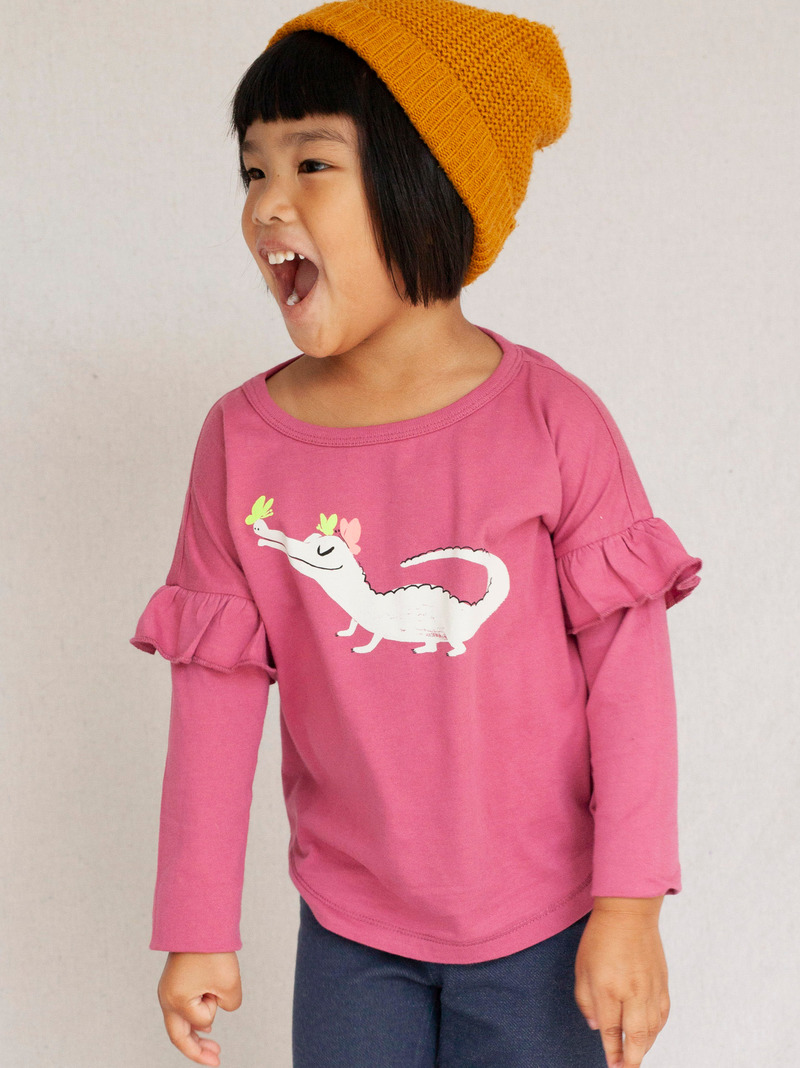 Kind Caiman Ruffle Graphic Tee