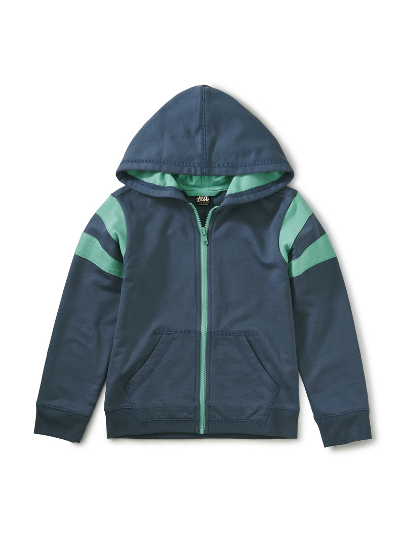 Sporty Stripe Zip Hoodie