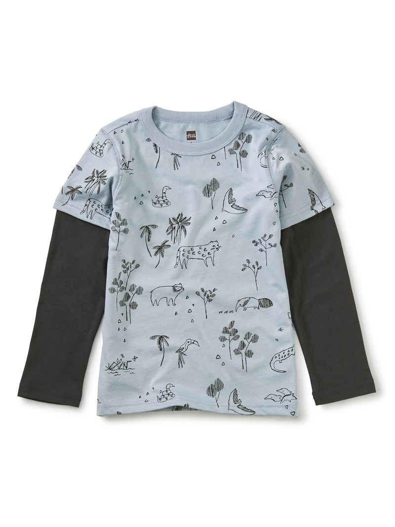 Printed Layered Sleeve Tee