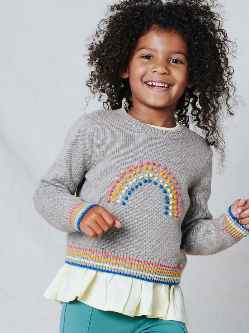 Rainbow Pompom Sweater