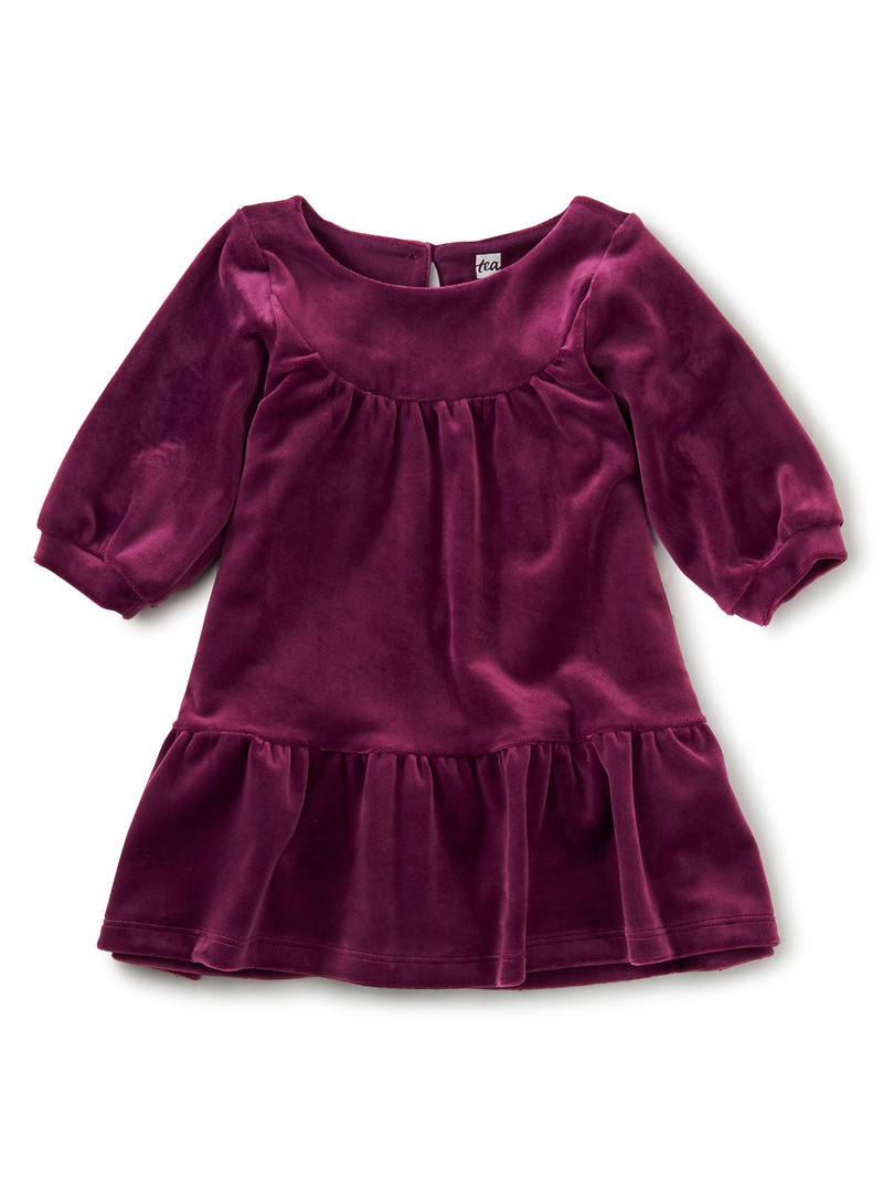 Velour Ruffle Baby Dress