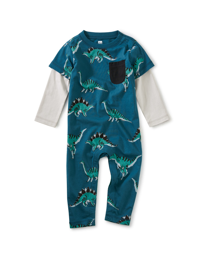 Hear Me Roar Layered Pocket Romper