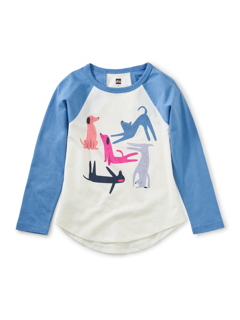 Yoga Dogs Graphic Raglan Tee