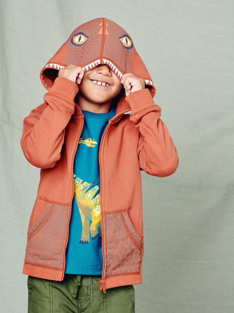 Dinosaur Graphic Zip Hoodie