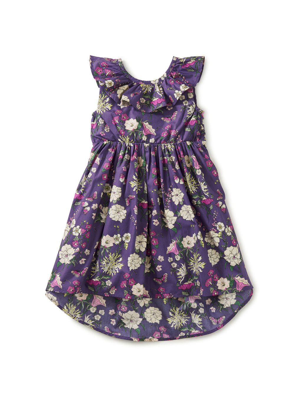 Hi-Lo Ruffle Neck Dress