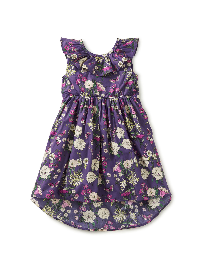 Hi-Lo Ruffle Neck Dress