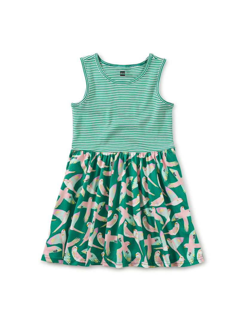 Print Mix Skirted Dress