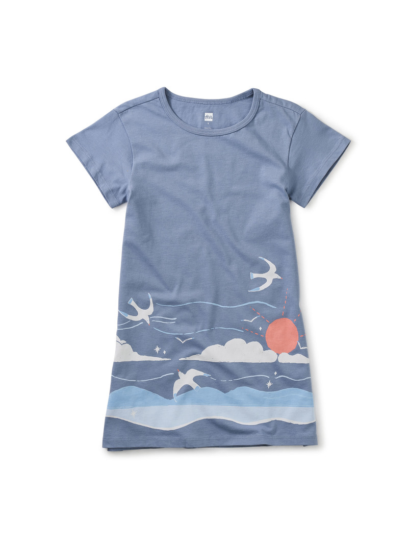 New Waves Border T-Shirt Dress
