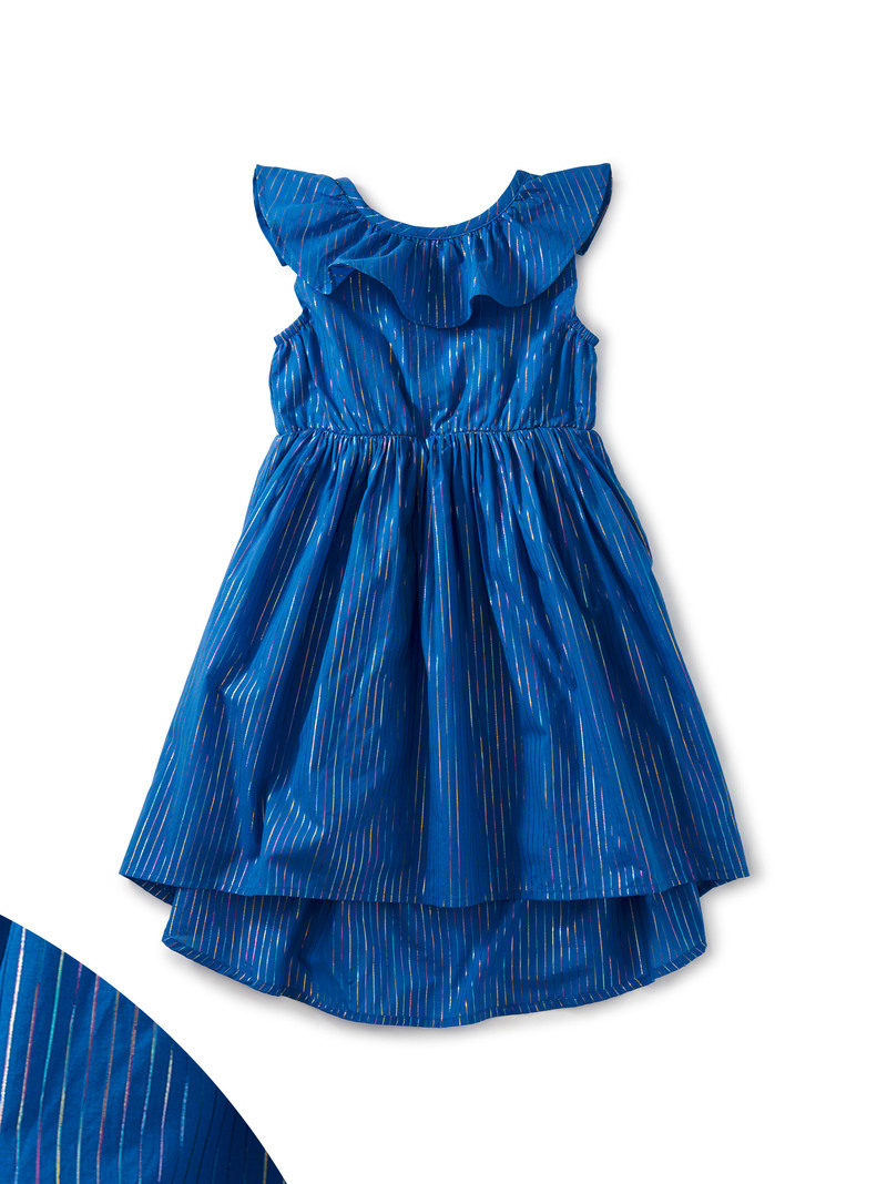 Hi-Lo Ruffle Neck Dress