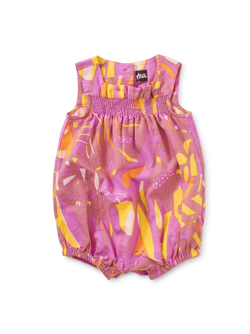 Woven Henley Baby Romper