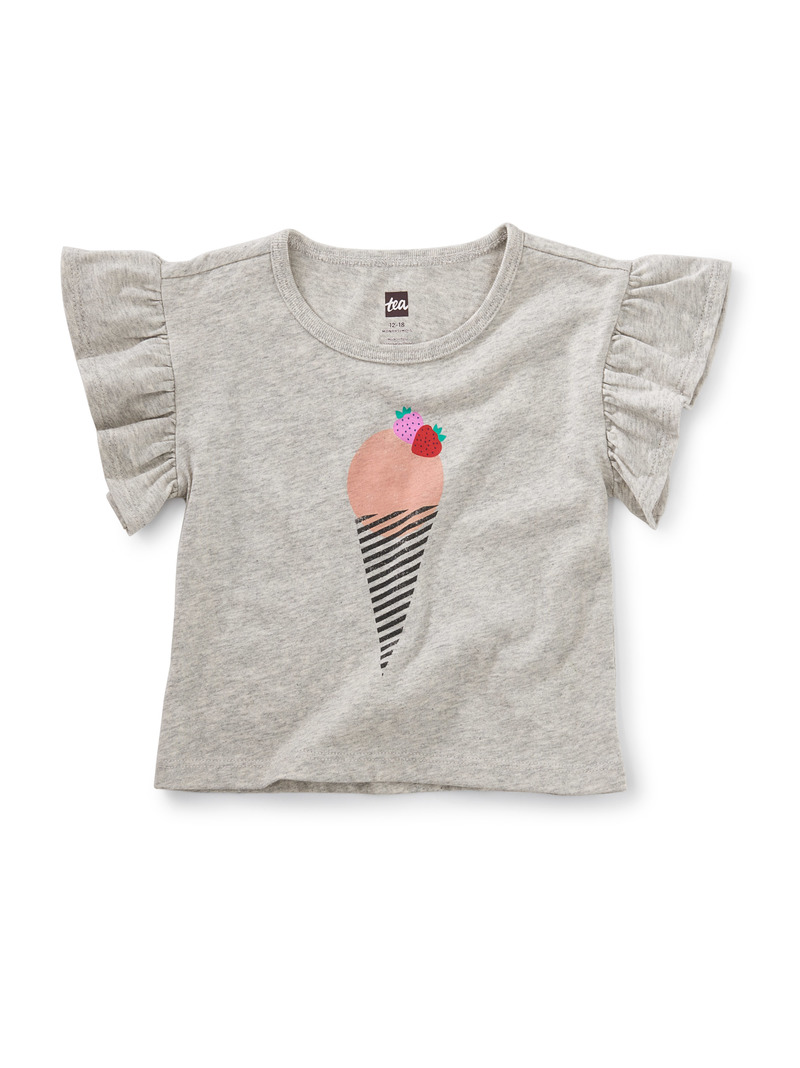Ice Cream Flutter Sleeve Baby Tee