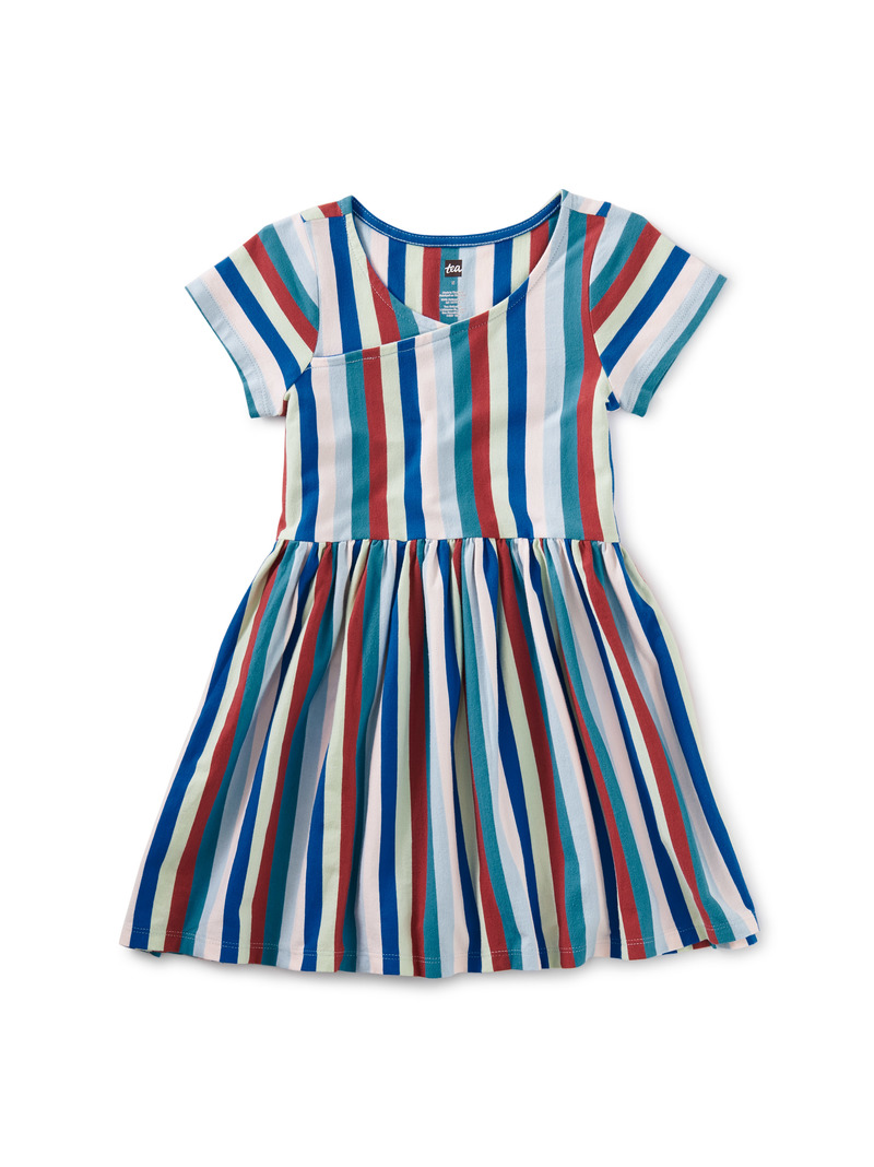 Short Sleeve Wrap Neck Dress