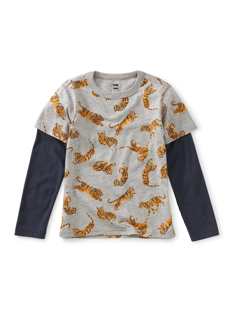 Printed Layered Sleeve Tee
