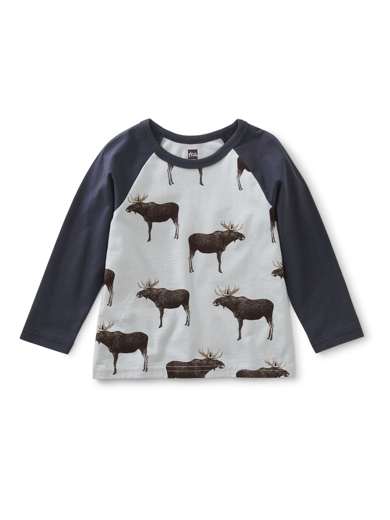 Moose Crossing Raglan Baby Tee
