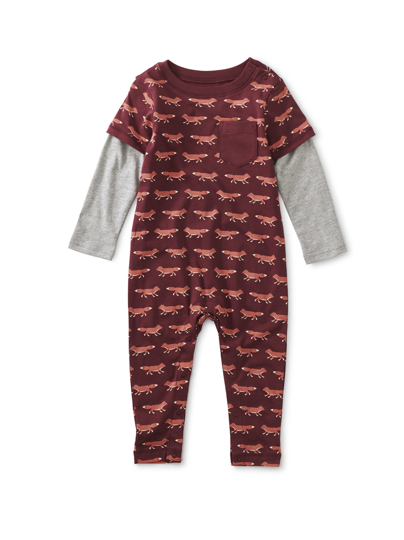 Layered Sleeve Baby Romper