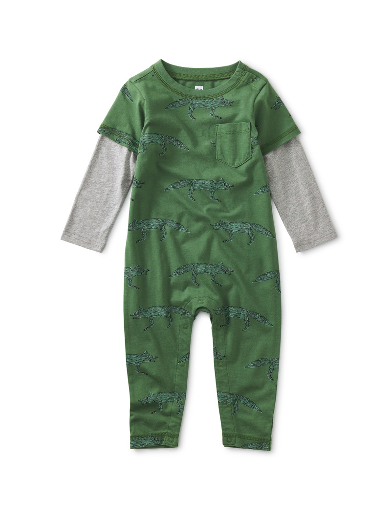 Layered Sleeve Baby Romper