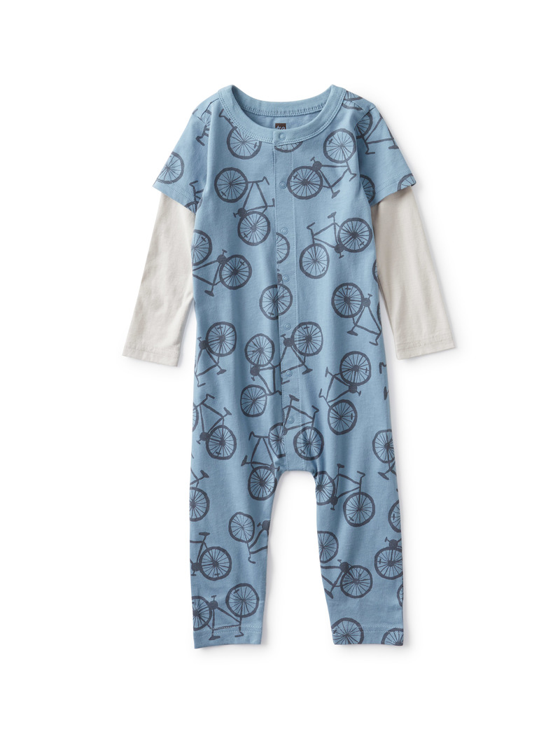 Layered Button-Up Baby Romper