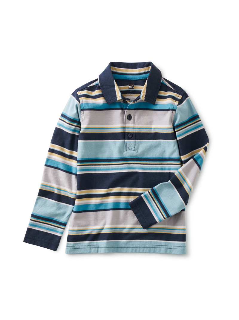 Striped Long Sleeve Polo