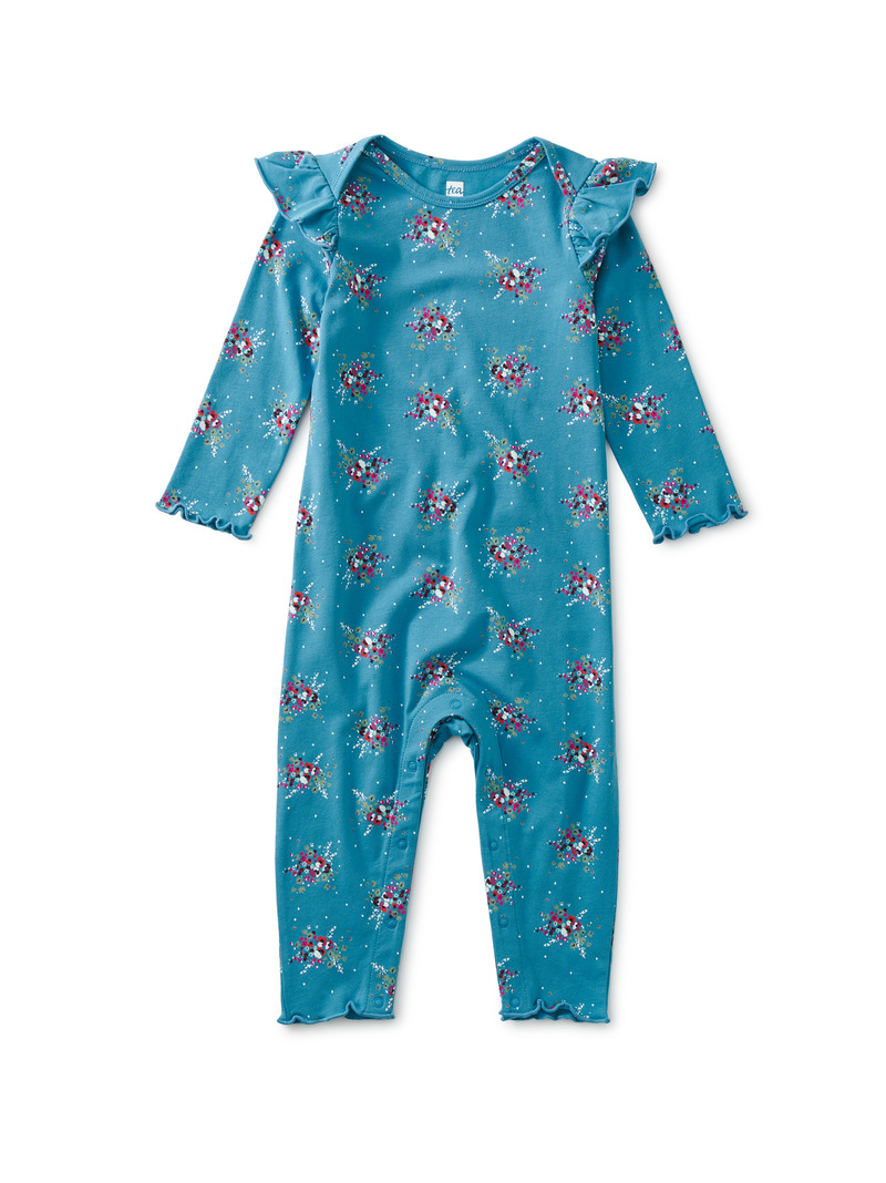 Ruffle Shoulder Baby Romper