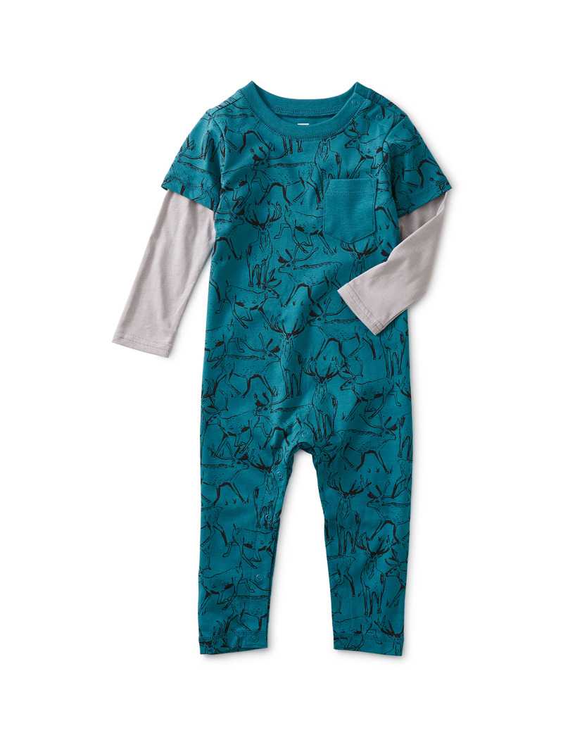 Layered Sleeve Baby Romper