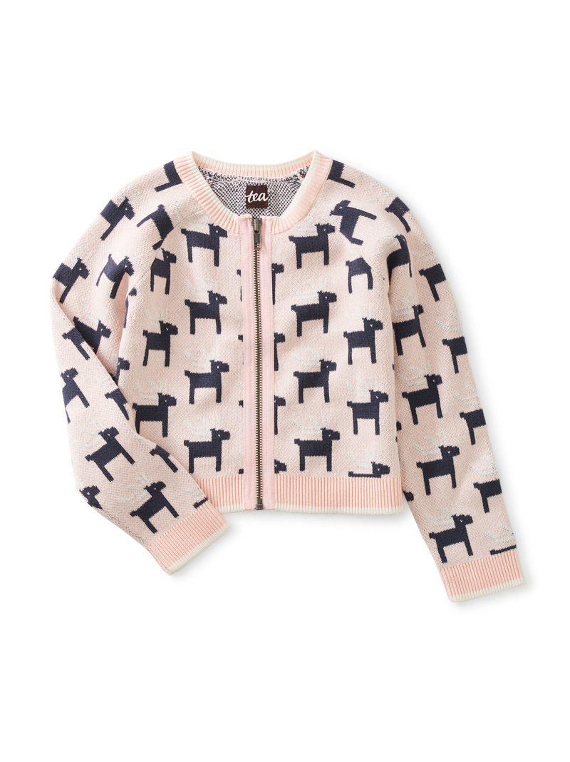Reindeer Zip Cardigan