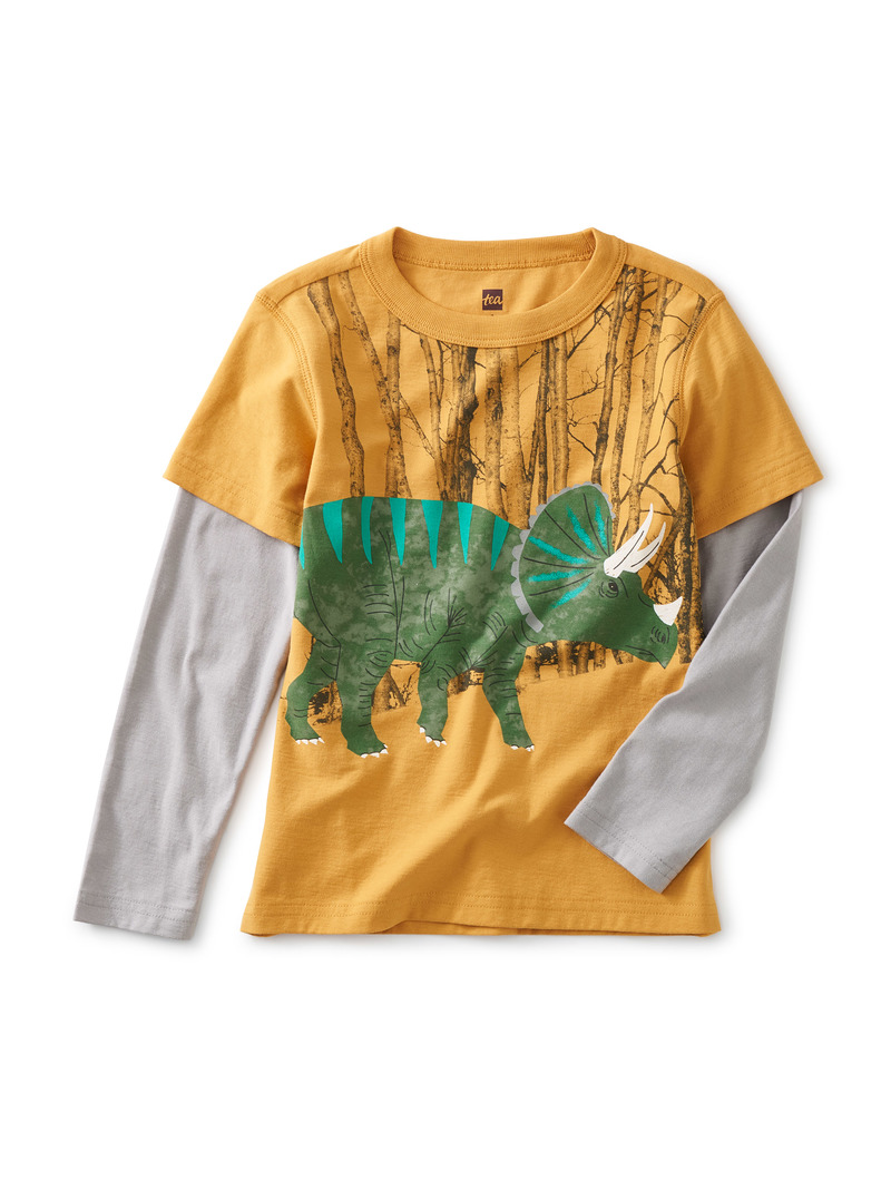 Triceratop Layered Graphic Tee