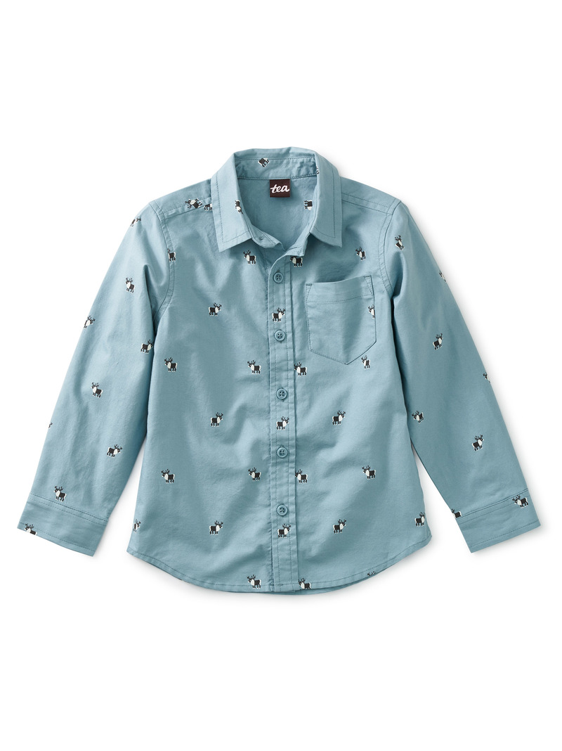 Regal Reindeer Button Up Shirt