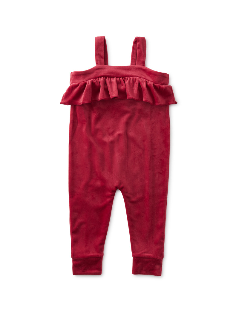 Velour Ruffle Baby Romper