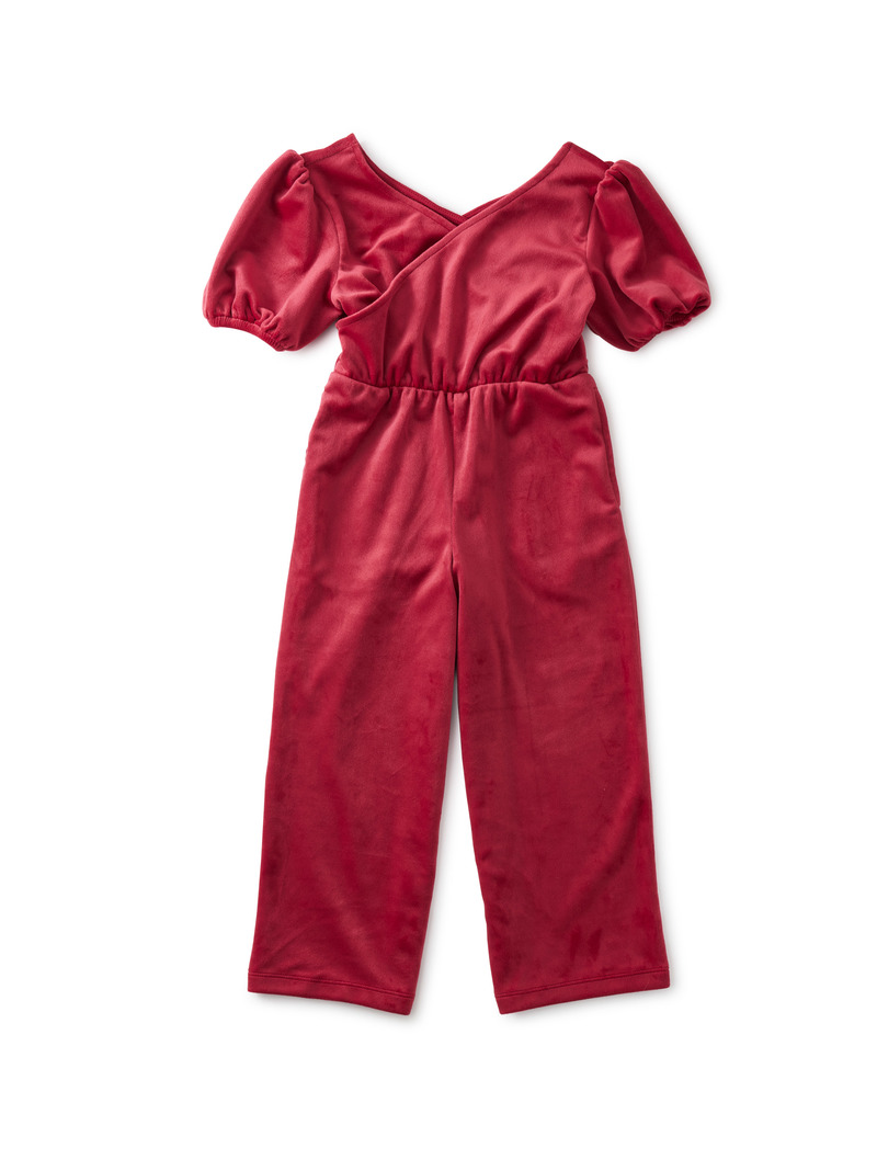 Wrap Neck Puff Sleeve Jumpsuit