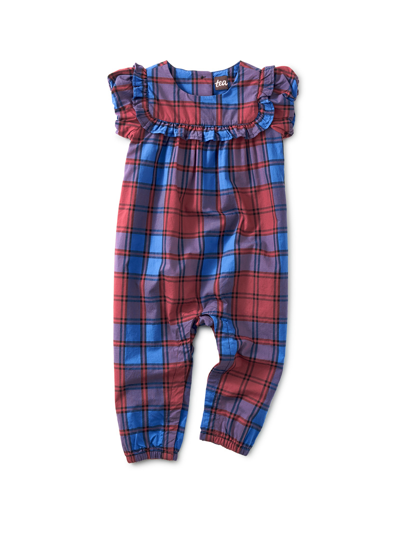 Plaid Ruffle Baby Romper