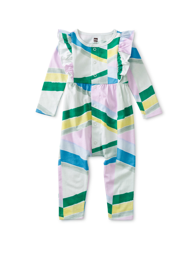 Snap Front Ruffle Baby Romper